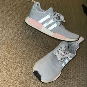 women’s NMD’s gray and pink
